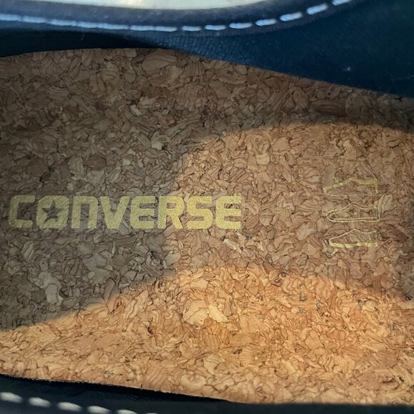 Converse Jack Purcell Lo Cut Lace Up Canvas Sneakers Cork Insoles Blk Wht 9.5M - Picture 10 of 11